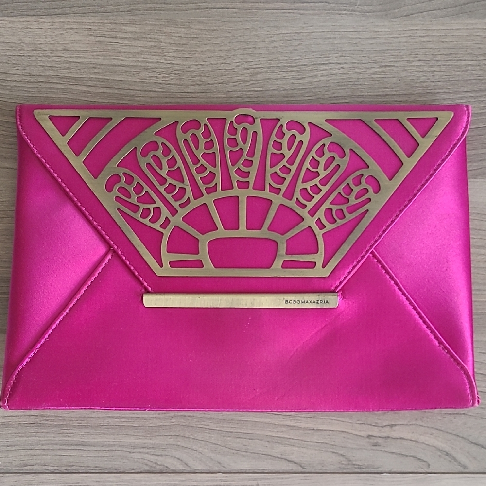 BCBGMaxAzria Pink and Gold Clutch